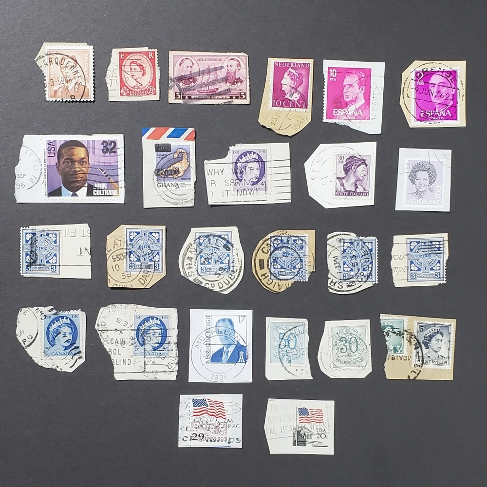 25 Postage Stamp Lot, Journal, Craft!